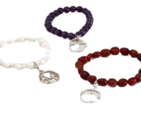 Braçalet de pedres amb links de plata